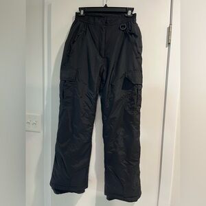 Women's Black Cargo Snow Pants